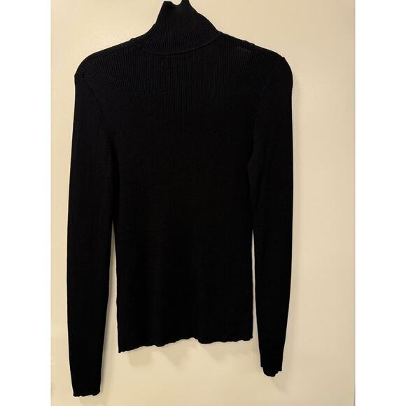 Rachel Roy Black Medium NWOT Ribbed Turtleneck Sweater with Cutout - Picture 5 of 5